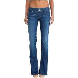 Hudson Signature Bootcut Jeans Mid-Rise Dark Wash Hackney Flap Pockets 25x34